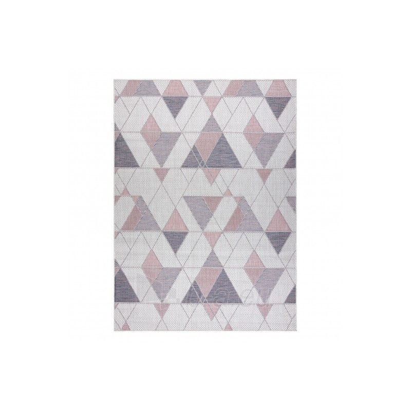 Sizalio kilimas su rožinės spalvos efektais SION Trikampiai | 120x170 cm paveikslėlis 2 iš 16