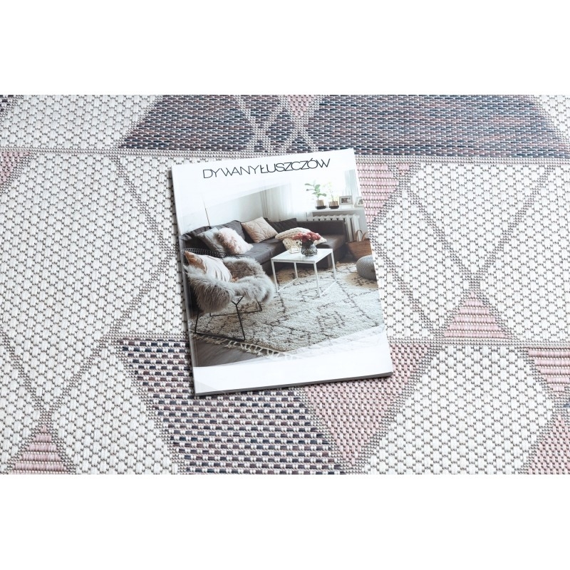 Sizalio kilimas su rožinės spalvos efektais SION Trikampiai | 160x220 cm paveikslėlis 1 iš 16