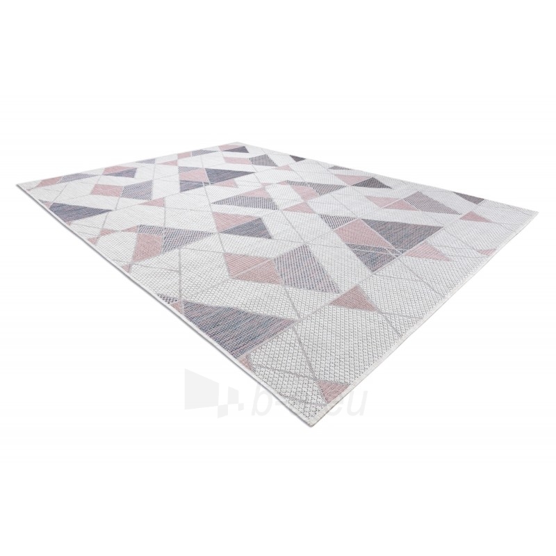 Sizalio kilimas su rožinės spalvos efektais SION Trikampiai | 160x220 cm paveikslėlis 3 iš 16