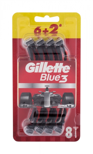 Skustuvas Gillette Blue3 Razor 8vnt Red paveikslėlis 1 iš 1