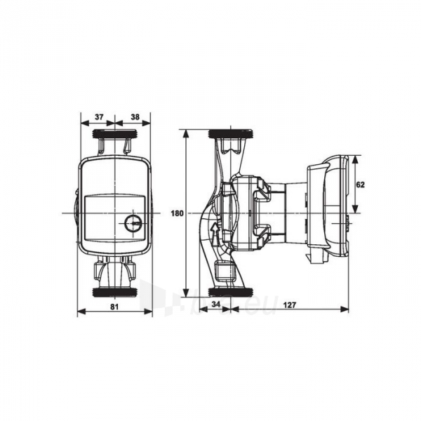 Šlapiojo rotoriaus siurblys Salmson Priux home 60-25/180mm paveikslėlis 2 iš 2