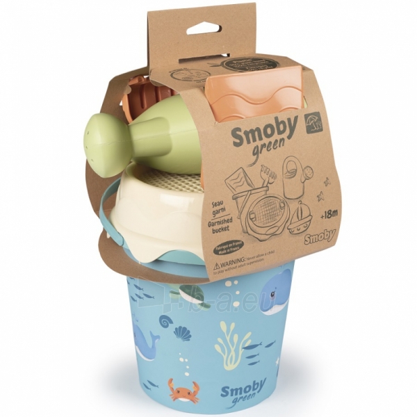 Smoby kibirėlis su smėlio priedais ir bioplastiko laistytuvu paveikslėlis 1 iš 5