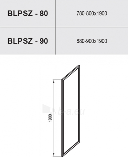 Stacionari sienelė Ravak Blix, BLPSZ-80, bright alu+Transparent paveikslėlis 2 iš 2