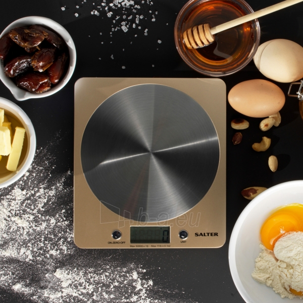 Svarstyklės Salter 1036 OLFEU16 Olympic Disc Electronic Digital Kitchen Scales Gold paveikslėlis 2 iš 7