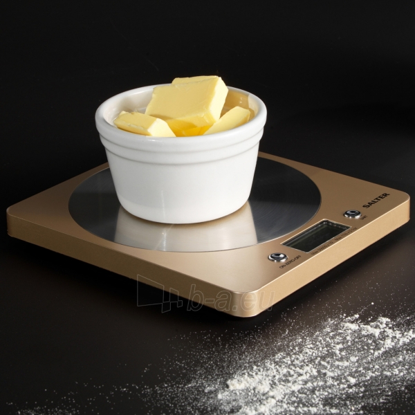 Svarstyklės Salter 1036 OLFEU16 Olympic Disc Electronic Digital Kitchen Scales Gold paveikslėlis 6 iš 7