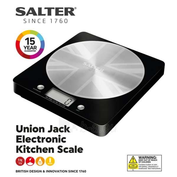 Svarstyklės Salter 1036 UJBKDR Great British Disc Digital Kitchen Scale paveikslėlis 2 iš 10