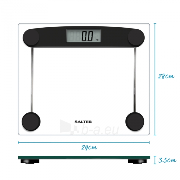 Svarstyklės Salter 9208 BK3R Compact Glass Electronic Bathroom Scale paveikslėlis 6 iš 7