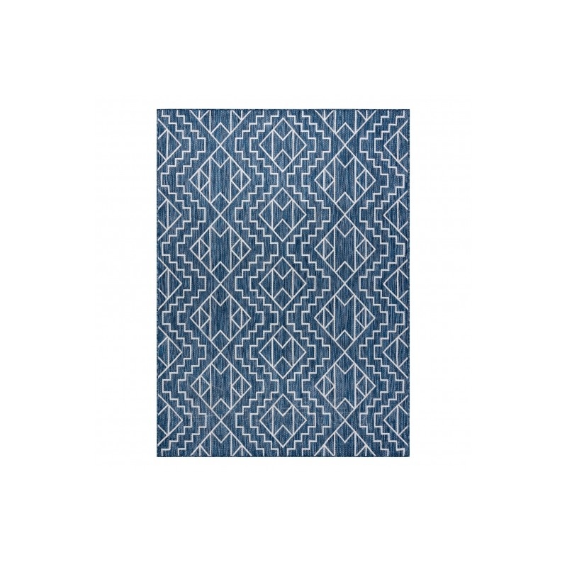 Tamsiai mėlynas raštuotas kilimas SION Geometry | 80x150 cm paveikslėlis 2 iš 16