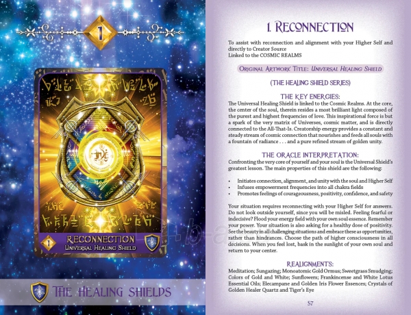 Taro kortos Celestial Frequencies Oracle Cards and Healing Activators Oracle kortos Schiffer Publishing paveikslėlis 3 iš 14