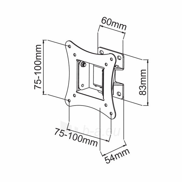 Televizoriaus laikiklis Sbox Full Motion Flat Screen LED TV Mount 13-30 15kg LCD-900 paveikslėlis 6 iš 8