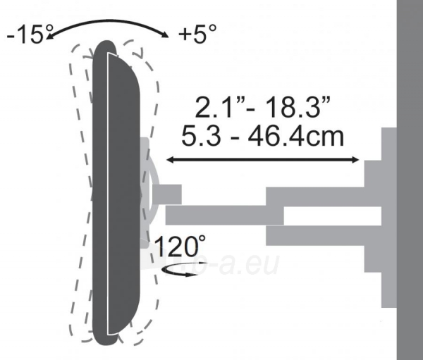 Televizoriaus laikiklis Sbox Full Motion Flat Screen LED TV Mount 37-70 40 kg PLB-3646 paveikslėlis 9 iš 9