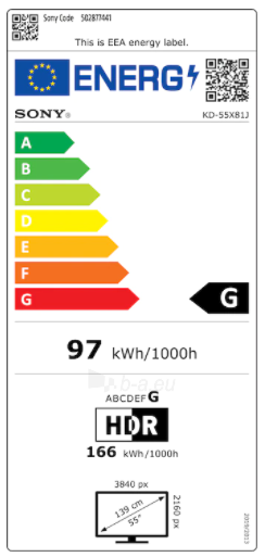 Televizorius Sony KD55X81JAEP paveikslėlis 10 iš 10