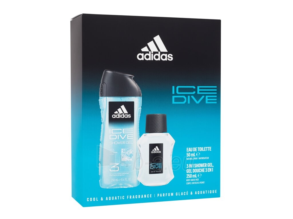 Tualetinis vanduo Adidas Ice Dive Eau de Toilette 50ml (Rinkinys) paveikslėlis 1 iš 1