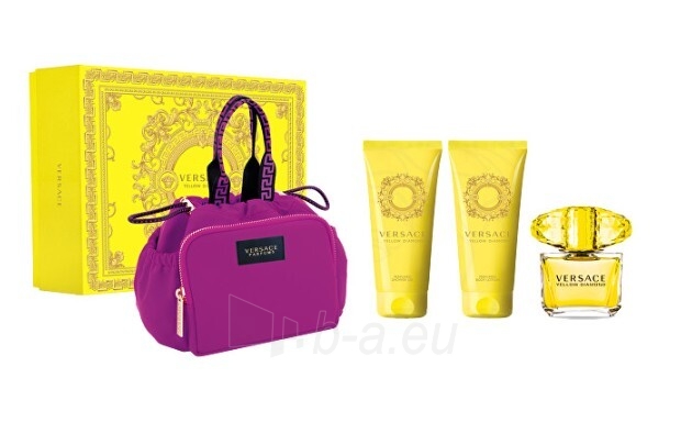 Tualetinis vanduo Versace Yellow Diamond EDT 90 ml + kūno losjonas 100 ml + dušo želė 100 ml + kosmetinė paveikslėlis 1 iš 2