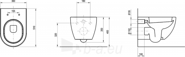 Unitazas pakabinamas Ravak, Uni Chrome Rim paveikslėlis 7 iš 7