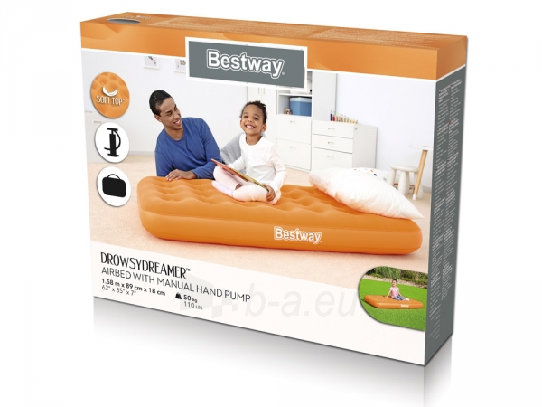 Vaikiškas pripučiamas čiužinys Bestway Drowsy Dreamer, oranžinis, 158x89 paveikslėlis 9 iš 9