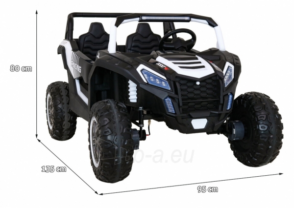 Vaikiškas dvivietis elektromobilis - Buggy ATV Racing, baltas paveikslėlis 18 iš 19