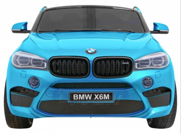 Vaikiškas dvivietis elektromobilis BMW X6M XXL, mėlynas lakuotas paveikslėlis 13 iš 15