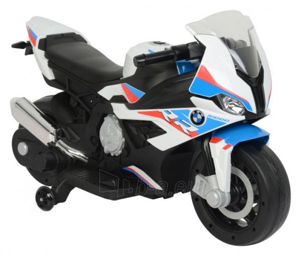 Vaikiškas elektrinis motociklas - BMW S1000RR, baltas paveikslėlis 1 iš 11