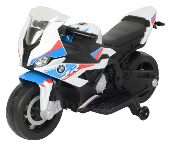 Vaikiškas elektrinis motociklas - BMW S1000RR, baltas paveikslėlis 3 iš 11