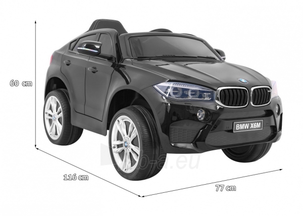 Vaikiškas elektromobilis BMW X6M, juodas lakuotas paveikslėlis 12 iš 13