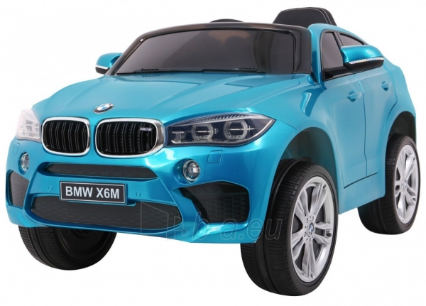 Vaikiškas elektromobilis BMW X6M, mėlynas lakuotas paveikslėlis 1 iš 12