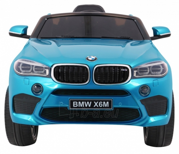 Vaikiškas elektromobilis BMW X6M, mėlynas lakuotas paveikslėlis 10 iš 12