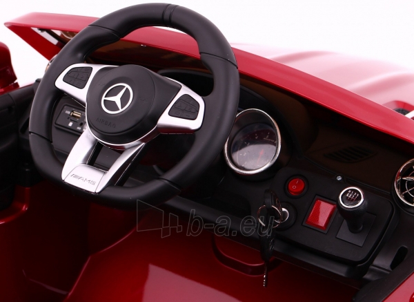 Vaikiškas elektromobilis Mercedes AMG SL65, raudonas - lakuotas paveikslėlis 5 iš 13