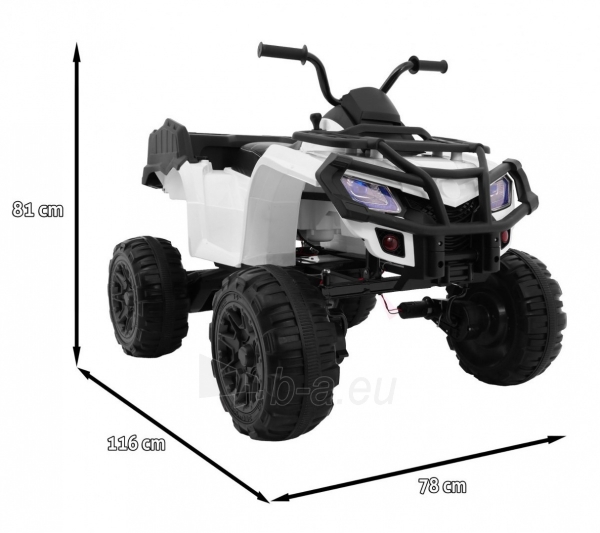 Vaikiškas keturratis Quad XL ATV, baltas paveikslėlis 6 iš 11