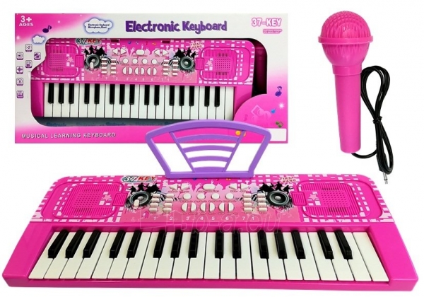 Vaikiškas sintezatorius „Electronic Keyboard“, rožinis paveikslėlis 1 iš 10