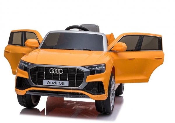 Vaikiškas vienvietis elektromobilis "Audi Q8", lakuotas geltonas paveikslėlis 4 iš 15