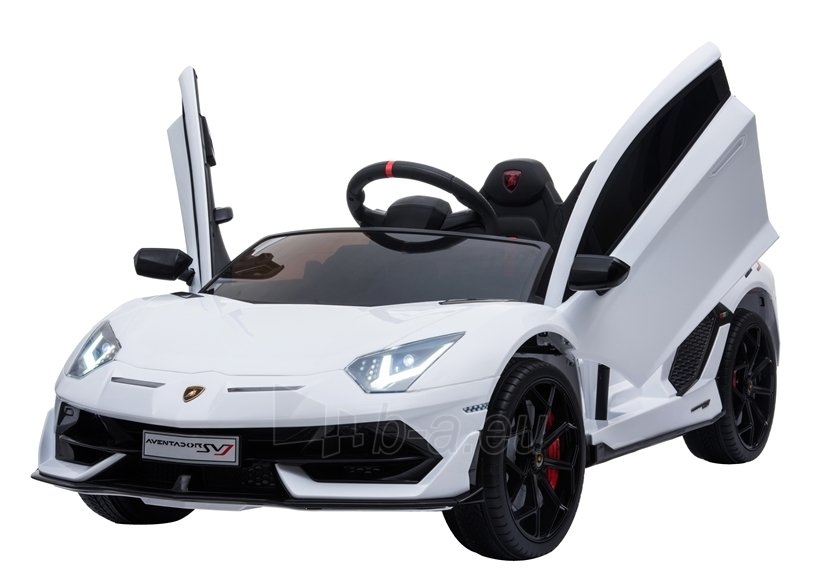 Vaikiškas vienvietis elektromobilis "Lamborghini Aventador", baltas paveikslėlis 3 iš 7