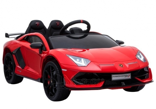 Vaikiškas vienvietis elektromobilis "Lamborghini Aventador", raudonas paveikslėlis 1 iš 7