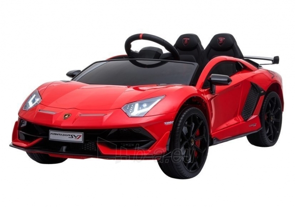 Vaikiškas vienvietis elektromobilis "Lamborghini Aventador", raudonas paveikslėlis 4 iš 7