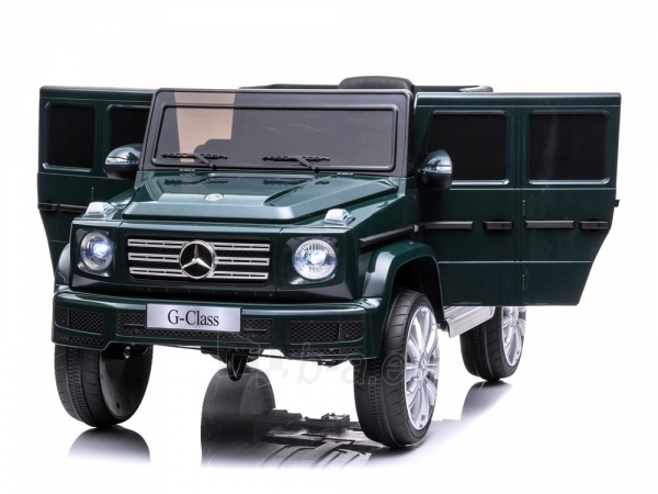 Vaikiškas vienvietis elektromobilis "Mercedes G500", tamsiai žalias paveikslėlis 3 iš 16