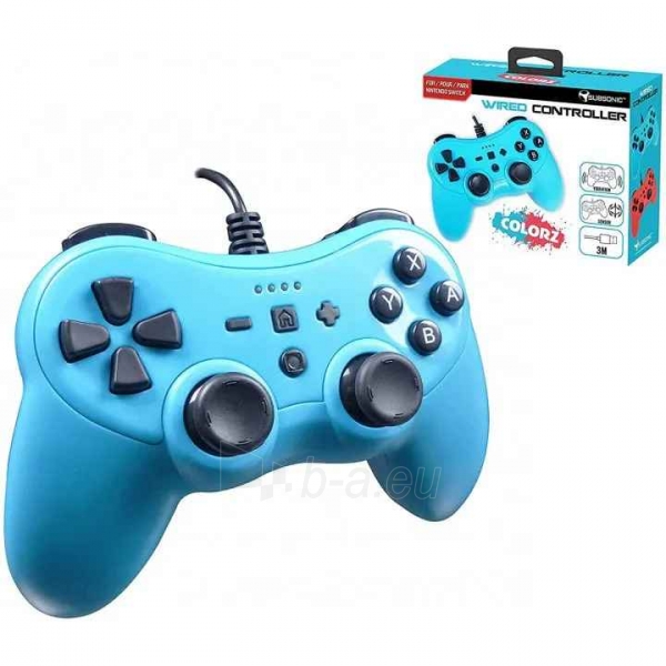 Vairalazdė Subsonic Wired Controller Colorz Neon Blue for Switch paveikslėlis 10 iš 10