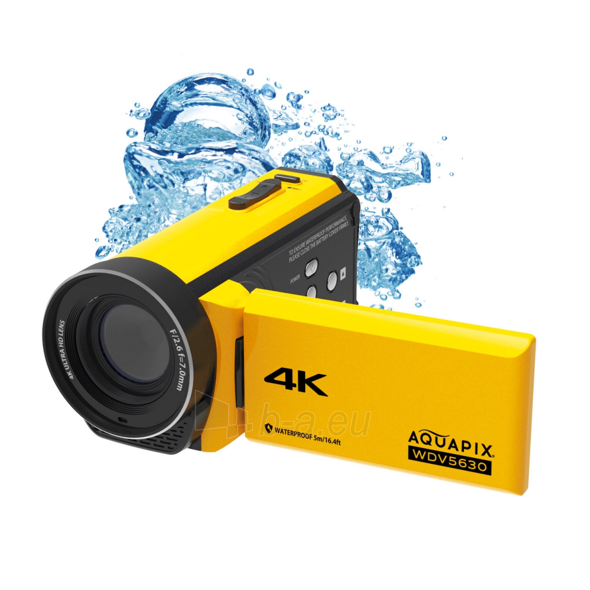 Video camera Easypix Aquapix WDV5630 Yellow 24013 paveikslėlis 7 iš 8