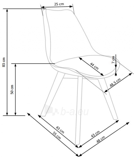 Dining chair K246 white paveikslėlis 4 iš 4