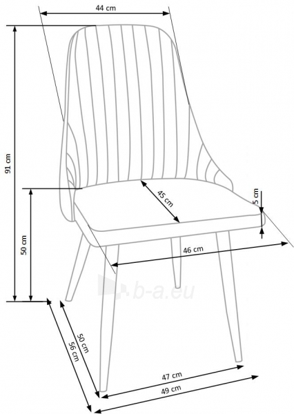 Dining chair K285 dark grey paveikslėlis 8 iš 8