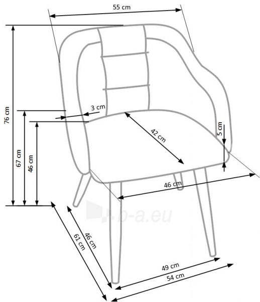 Valgomojo kėdė K288 šviesiai pilka / smėlio paveikslėlis 2 iš 2