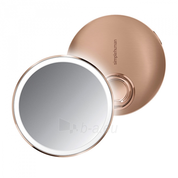 Veidrodis Simplehuman Pocket Rechargeable Cosmetic Mirror Sensor Compact with LED Lighting, 3x Magnification paveikslėlis 9 iš 10