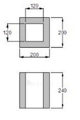 Ventiliacinis vienos skylės blokelis 200x200 paveikslėlis 2 iš 2