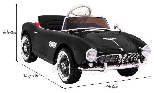 Vienvietis elektromobilis BMW 507 Retro, juodas paveikslėlis 14 iš 14