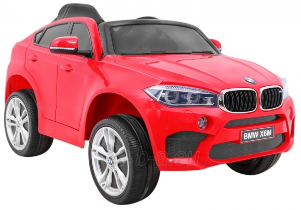 Vienvietis elektromobilis BMW X6M, raudonas paveikslėlis 2 iš 12