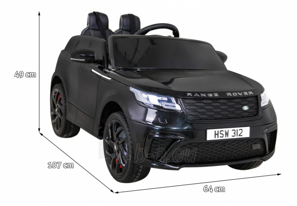 Vienvietis elektromobilis Range Rover Velar, juodas paveikslėlis 11 iš 14