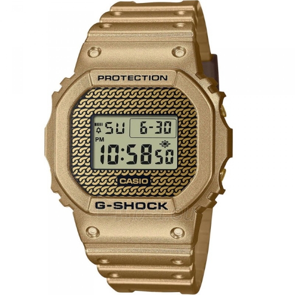 Male laikrodis Casio G-SHOCK ORIGINAL DWE-5600HG-1ER CARBON CORE GUARD GOLD CHAIN paveikslėlis 1 iš 6