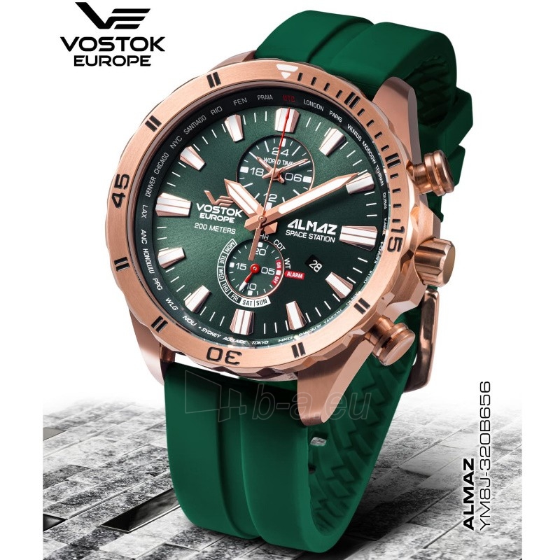 Vyriškas laikrodis Vostok Europe Almaz Multifunction YM8J-320B656SIL/GREEN paveikslėlis 2 iš 4