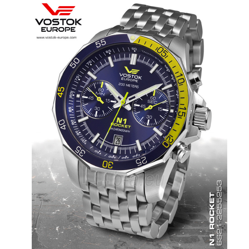 Male laikrodis Vostok Europe N1 Rocket 6S21-2255253BR paveikslėlis 5 iš 8