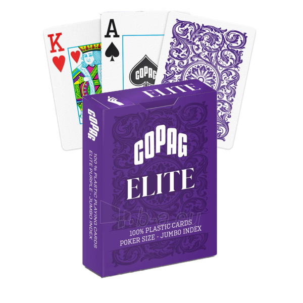 Žaidimo kortos Copag 1546 Elite Poker size - Jumbo index (purpurinės) paveikslėlis 1 iš 11