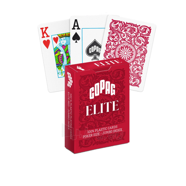 Žaidimo kortos Copag 1546 Elite Poker size - Jumbo index (raudonos) paveikslėlis 1 iš 9